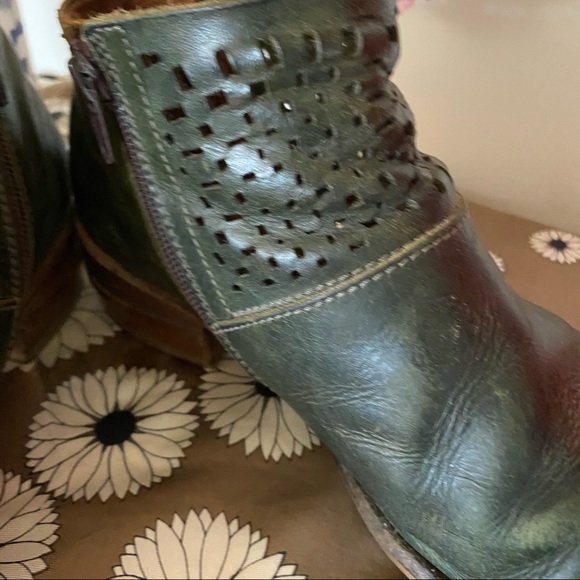 Moma Italian Leather Boots Rustic Green 38.5 - Picture 7 of 9